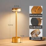 Gold Cordless Touch Table Lamp for Modern Decor