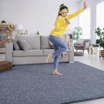 Soft Blue and White Minimalist Area Rug 5x8