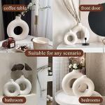 Hanaomaoyi White Ceramic Donut Vases - Set of 2
