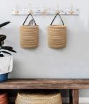 Goodpick Small Woven Jute Hanging Baskets Set