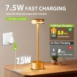 Gold Cordless Touch Table Lamp for Modern Decor