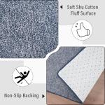 Soft Blue and White Minimalist Area Rug 5x8