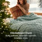 GentleSoft Sage Green Checkered Throw Blanket 50x60