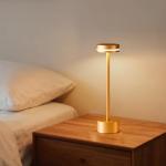 Gold Cordless Touch Table Lamp for Modern Decor