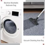 Soft Blue and White Minimalist Area Rug 5x8