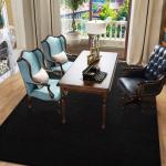 Black 5x7 ft Washable Area Rug for Minimalist Decor