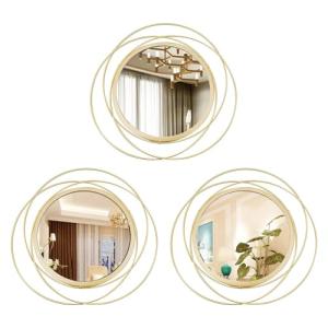 Gold Circle Mirror Set - 3 Hanging Decor