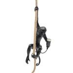 Vintage Monkey Pendant Light with Hemp Rope