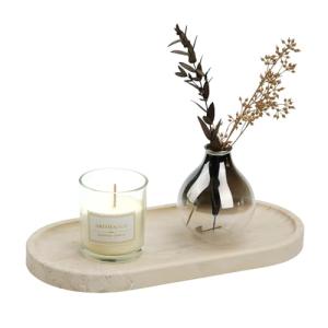 Italian Travertine Countertop Catchall Decorative Tray