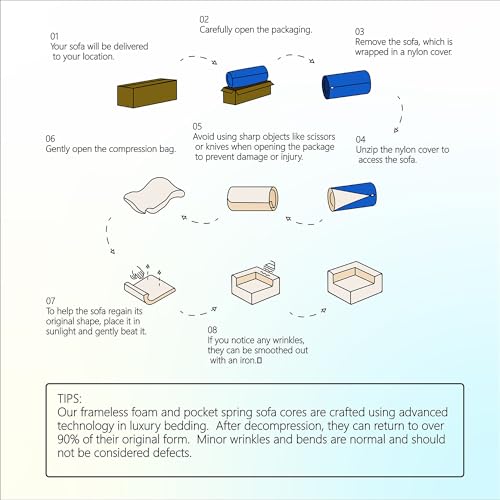 Beige Modular Curved Sectional Sofa with Pillows