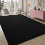 Black 5x7 ft Washable Area Rug for Minimalist Decor