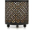 Black Metal Candle Holder with Gold Interior