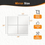 Frameless Glass Wall Mirror Tiles - 4PCS Set