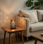 Set of 2 Bronze Candle Holders and Lanterns