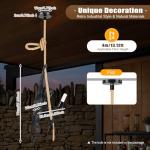 Vintage Monkey Pendant Light with Hemp Rope