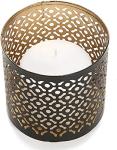 Black Metal Candle Holder with Gold Interior
