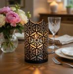 Set of 2 Bronze Candle Holders and Lanterns