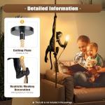 Vintage Monkey Pendant Light with Hemp Rope