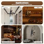 Vintage Monkey Pendant Light with Hemp Rope