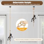 Vintage Monkey Pendant Light with Hemp Rope
