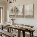 Large Framed Neutral Abstract 3-Piece Wall Art