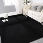 Soft Black Memory Foam Area Rug, 6x9 Feet