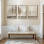 Large Framed Neutral Abstract 3-Piece Wall Art