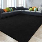 Soft Black Memory Foam Area Rug, 6x9 Feet