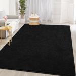 Soft Black Memory Foam Area Rug, 6x9 Feet