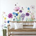 Colorful Floral and Dragonfly Wall Decals Set