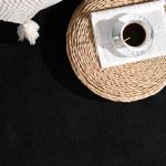 Soft Black Memory Foam Area Rug, 6x9 Feet