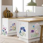 Colorful Floral and Dragonfly Wall Decals Set