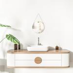 Gold Round Hanging Mirror with Chain Decor