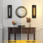 Industrial Black Wall Sconces - 2 Pack