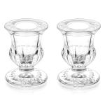 Clear Glass Taper Candle Holders - Set of 2