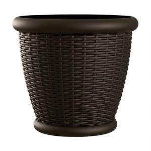 Brown Resin Wicker Planter for Indoor/Outdoor Use