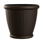 Brown Resin Wicker Planter for Indoor/Outdoor Use