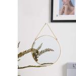 Gold Round Hanging Mirror with Chain Decor