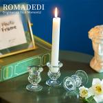 Clear Glass Taper Candle Holders - Set of 2