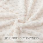 Ivory Fleece Throw Blanket for Cozy Couches