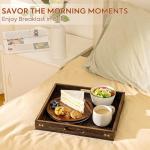 Square Wood Serving Tray with Handles, 13" x 13