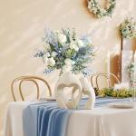 Heart-Shaped White Ceramic Vases Set of 2