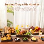 Square Wood Serving Tray with Handles, 13" x 13