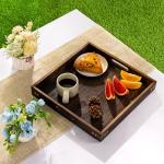 Square Wood Serving Tray with Handles, 13" x 13