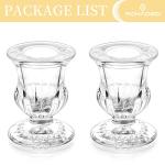 Clear Glass Taper Candle Holders - Set of 2