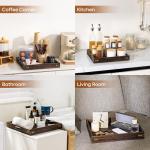 Square Wood Serving Tray with Handles, 13" x 13