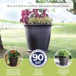 Brown Resin Wicker Planter for Indoor/Outdoor Use