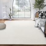 Cream 4' x 6' Area Rug for Minimalist Spaces