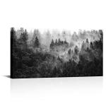 Black and White Mountain Landscape Canvas Art