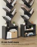 6-Tier Tree Bookshelf with Storage Cabinet, Black